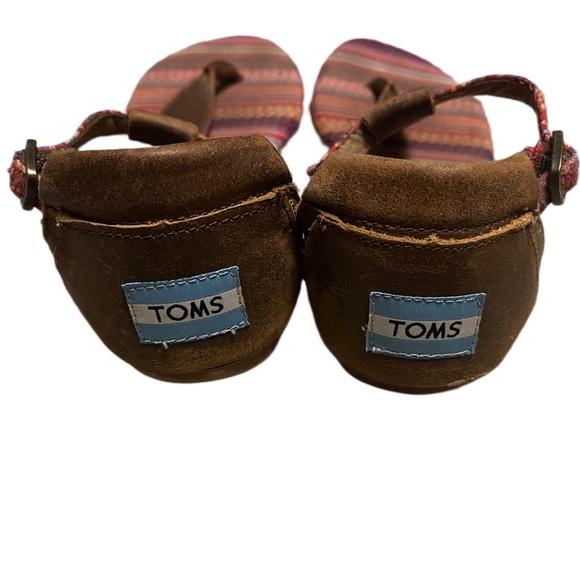 TOMS - Playa Tribal Multi Color Woven T Strap Sandals Size 6 - Picture 3 of 9